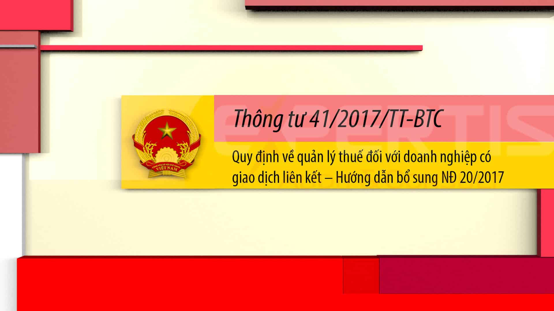 Thông tư 41/2017/TT-BTC bổ sung