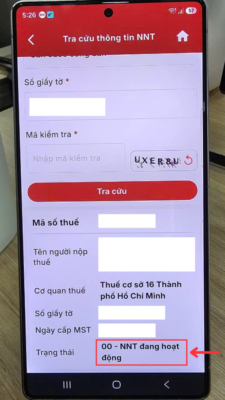 tra cứu trạng thái mst doanh nghiệp etax mobile