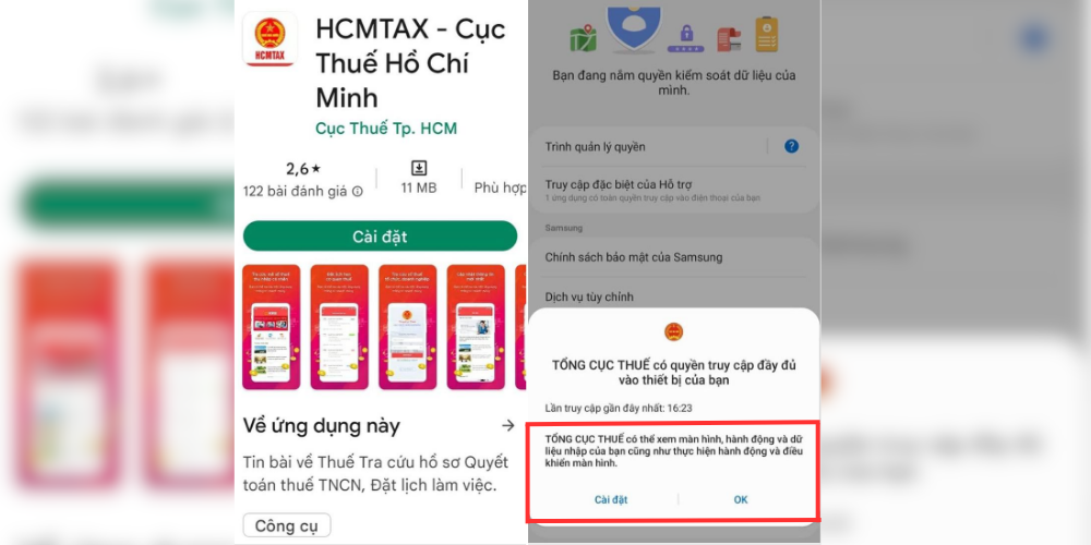 Mạo danh công chức thuế lừa người dân tải app chiếm đoạt tài sản